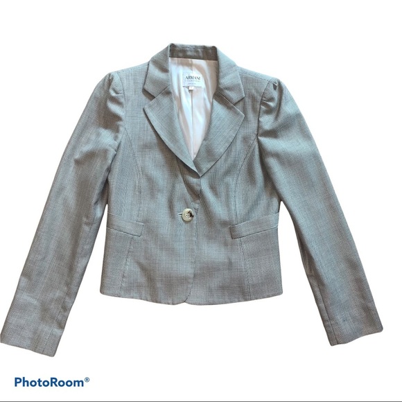 Armani Collezioni Virgin Wool One Button Blazer Suit Jacket size 6 - Picture 1 of 8